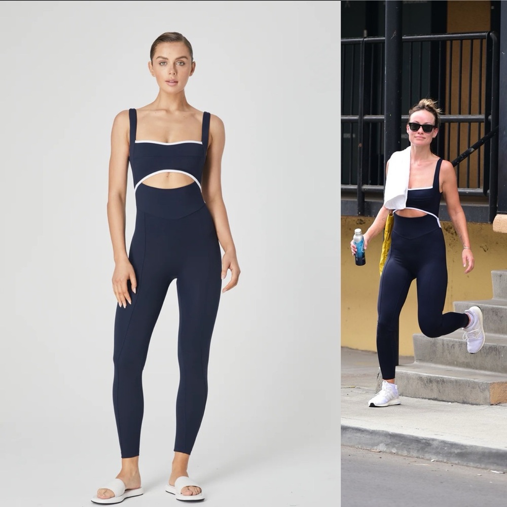 108 SPORTIF NWT Capri Cutout Bodysuit in Navy/White Small - Free Shipping!